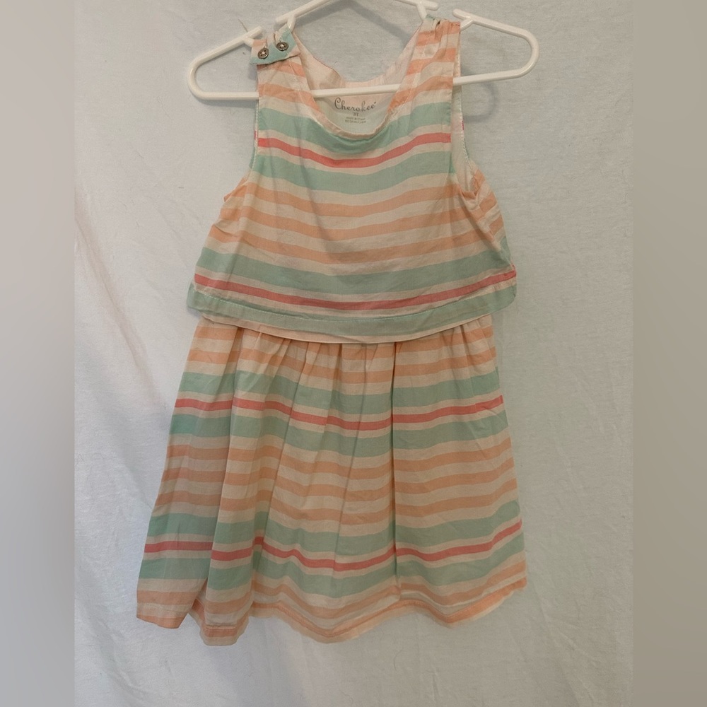Girls size 3T pastel stripe dress